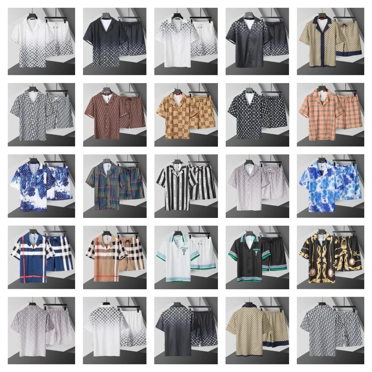 Gucci Men's Printed Silk Sleepwear Sets