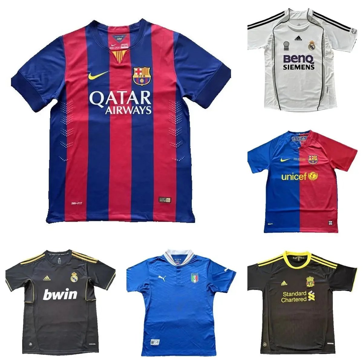 FC Barcelona Home Soccer Jersey Qatar Airways Sponsorship