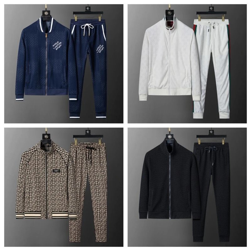Fendi Men's Sport Suit Set with Iconic FF Pattern and Solid Colors