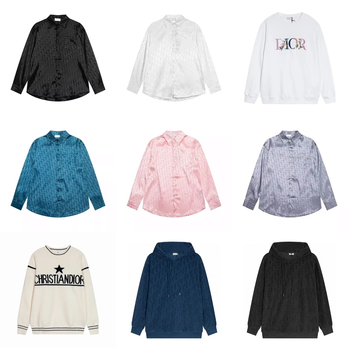 Dior Monogram Pattern Shirts and Hoodies for Women