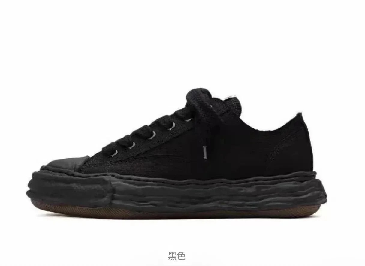 Black Low Top Canvas Sneakers for Men and Women