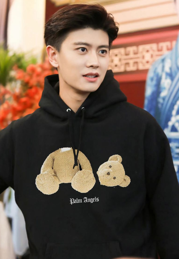 Palm Angels Bear Hoodie Black Cotton Sweatshirt