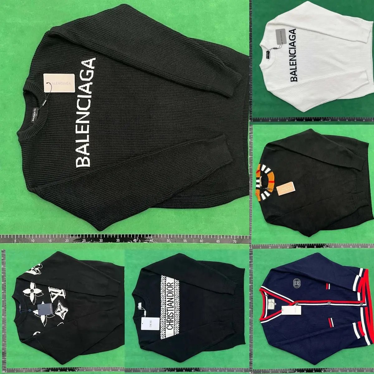 Balenciaga Logo Knit Sweater Black White Oversized Fashion Sweatshirt