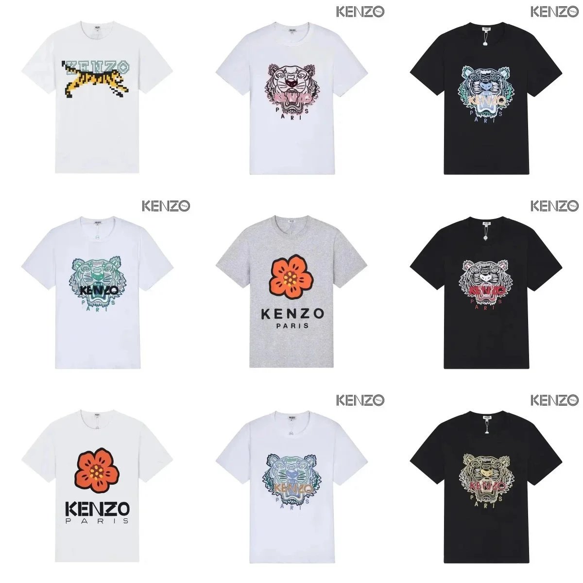 KENZO Tiger Print T-Shirt Men Women Fashion Casual Top