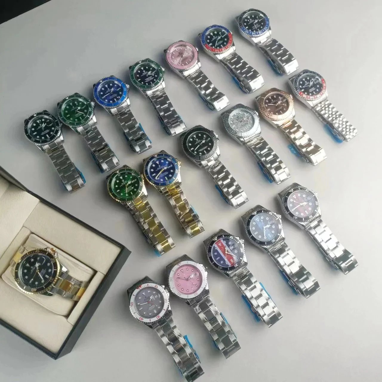 Luxury Stainless Steel Watches with Various Dial Colors and Designs
