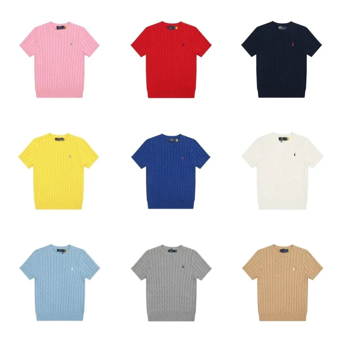 Ralph Lauren Men's Ribbed Knit T-Shirt in Multiple Colors