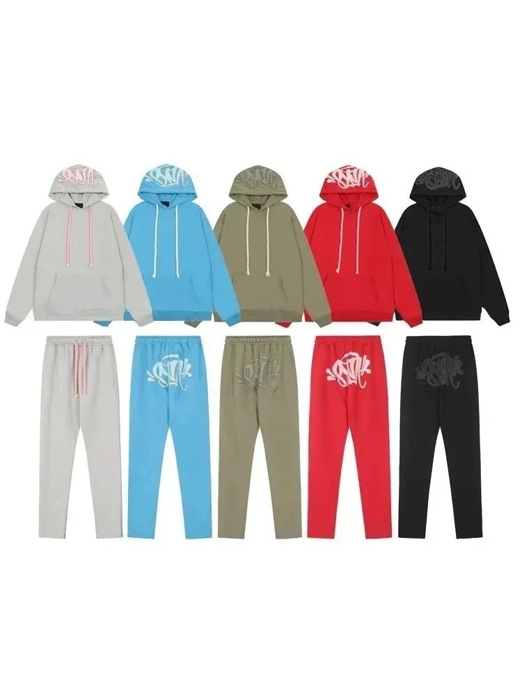 STK Graffiti Logo Hoodie and Pants Set for Men Women