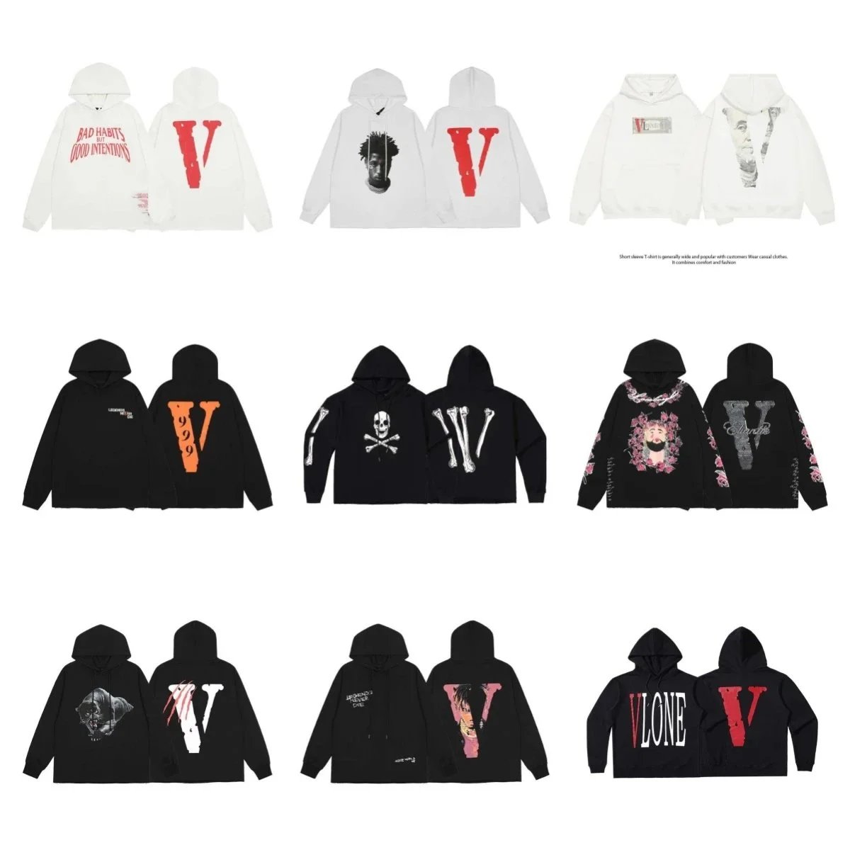 VLONE Hoodies Streetwear Fashion Sweatshirts for Men and Women