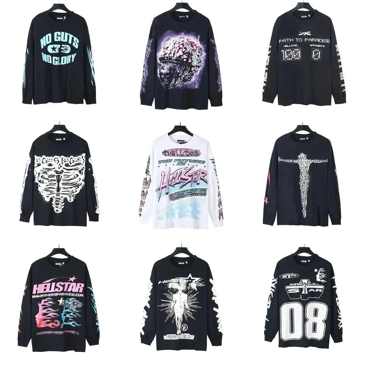 Hellstar Long Sleeve T-Shirts Graphic Streetwear Fashion