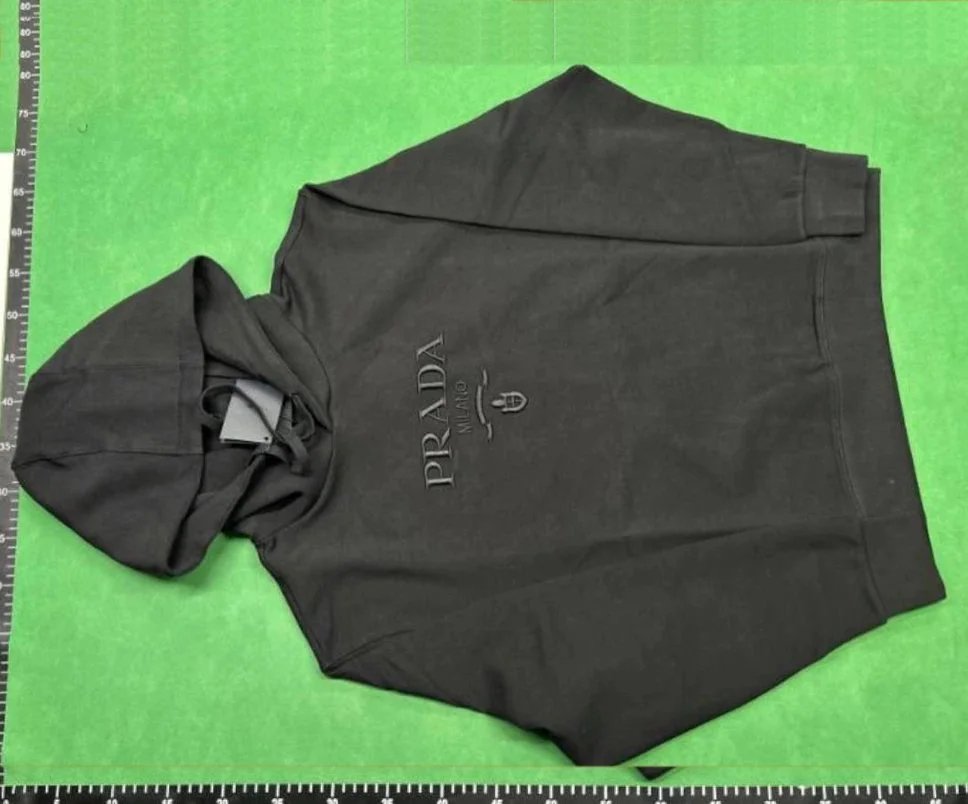 Prada Milano Hoodie Black Logo Sweatshirt Men's Fashion