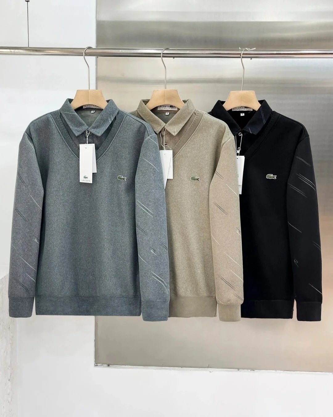 Lacoste Men's Polo Sweater Long Sleeve Knit Shirt