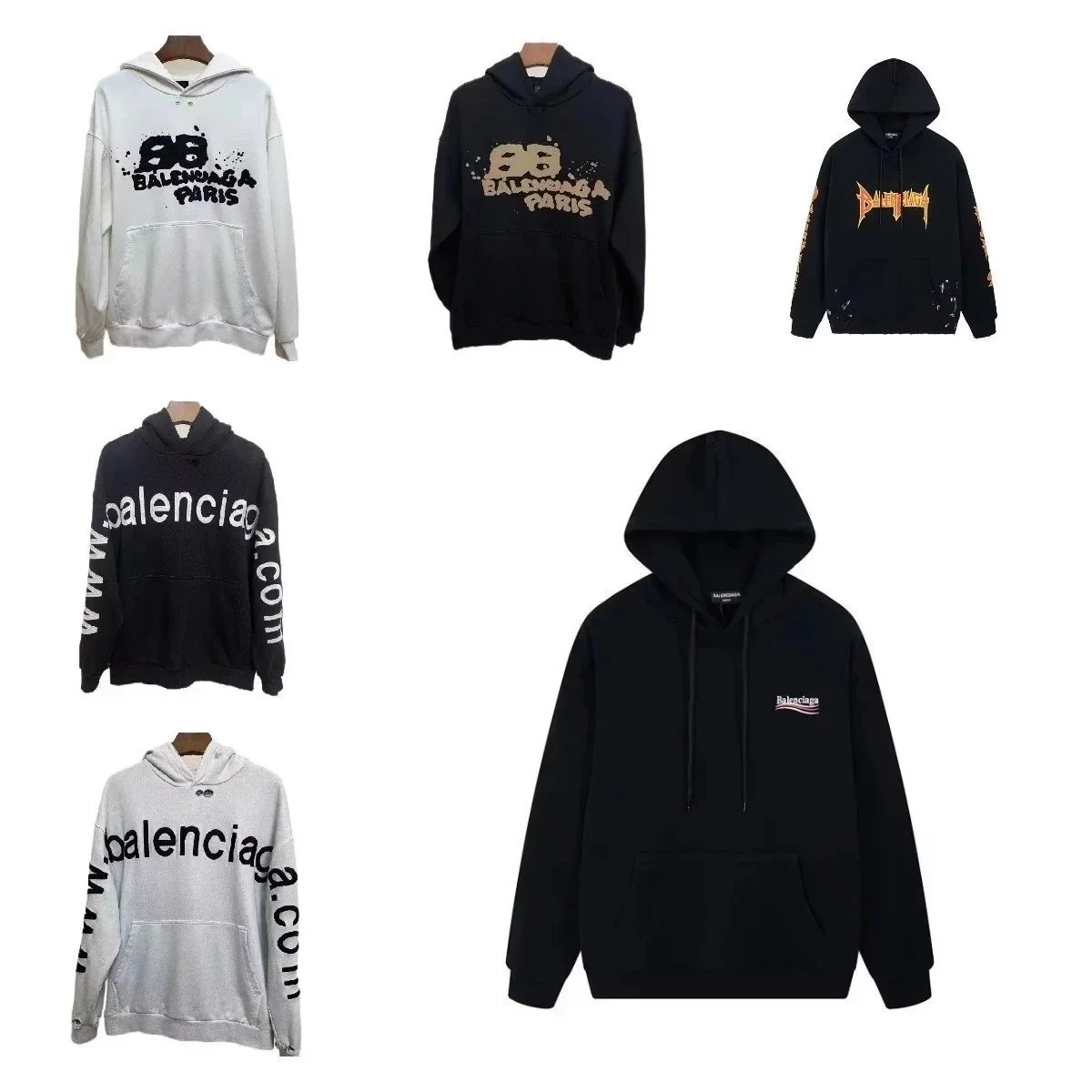 Balenciaga Hoodies for Men and Women Oversized Streetwear Sweatshirts