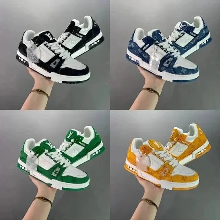 Vans Old Skool Style Sneakers in Black, Blue, Green and Orange