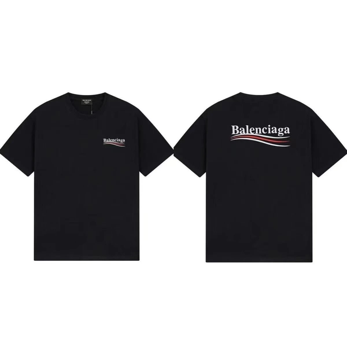 Balenciaga Logo Print Black T-Shirt for Men and Women