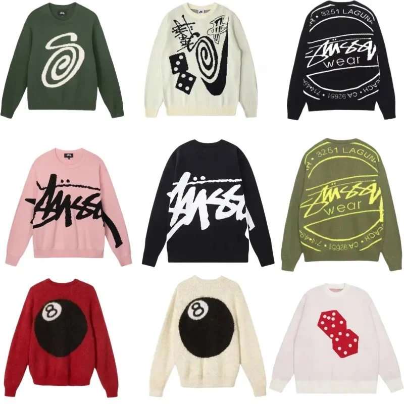 Stussy Graffiti Knit Sweaters for Men and Women