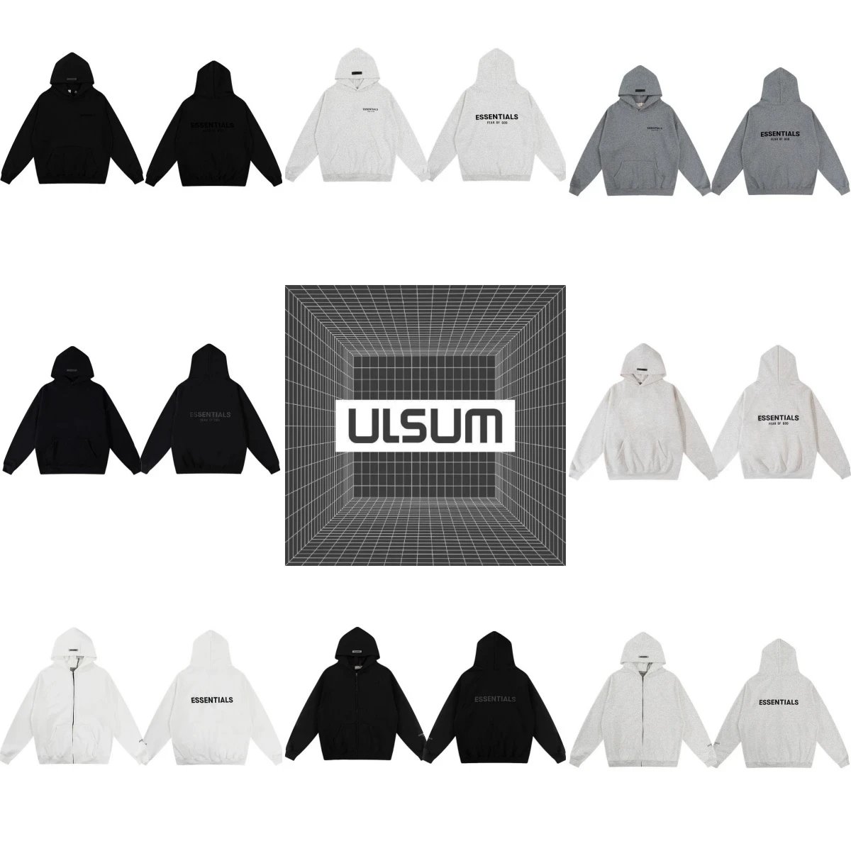 ULSUM Essentials Hoodie Unisex Streetwear Sweatshirt