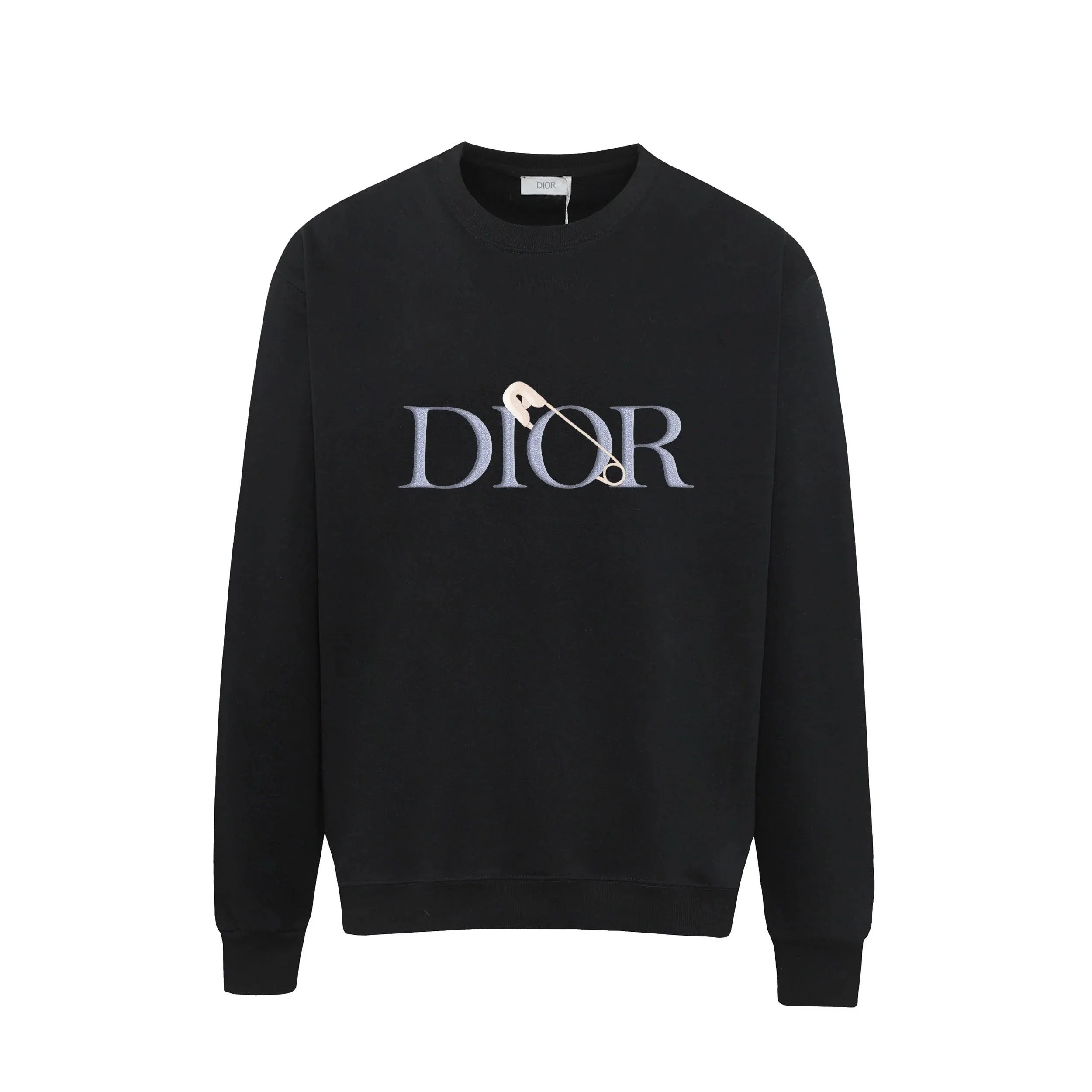 Dior Black Logo Sweatshirt with Safety Pin Detail