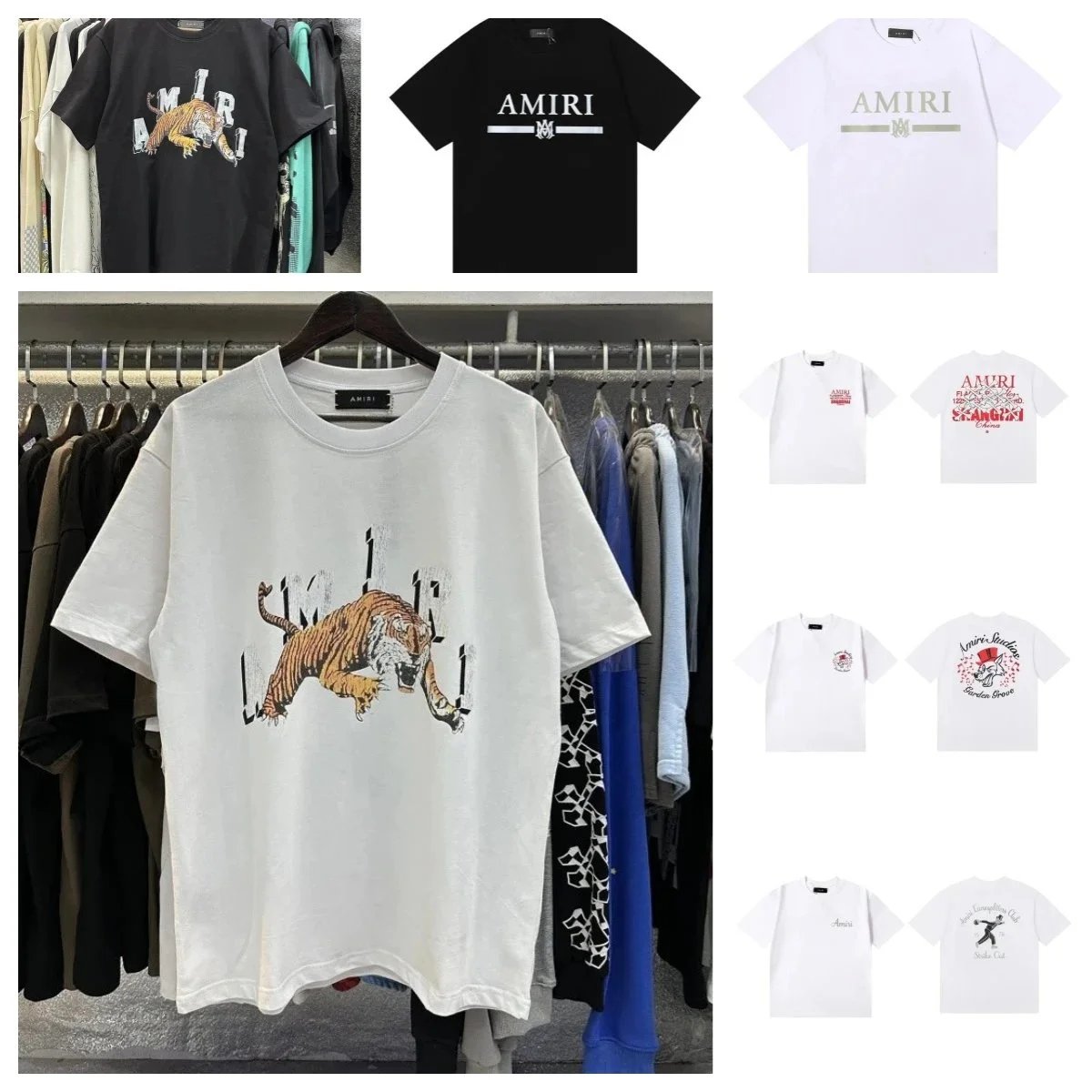 AMIRI Tiger Print Oversized T-Shirt for Men and Women
