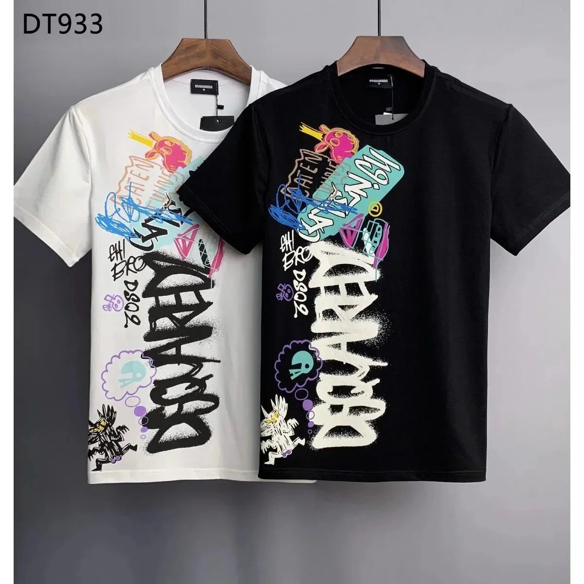 DSQUARED2 Graffiti Print T-Shirt for Men and Women