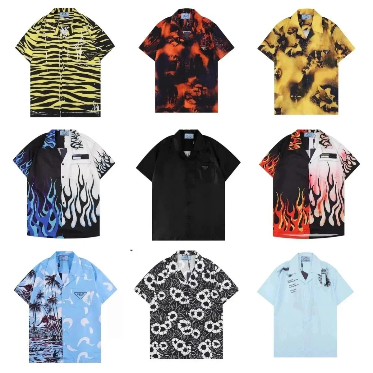 Prada Men's Printed Short Sleeve Shirts Collection