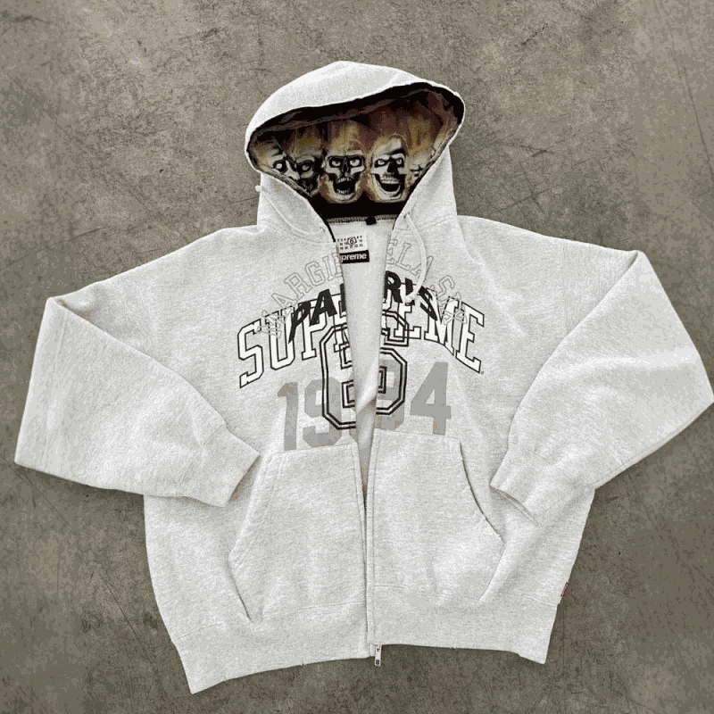 Supreme Arch Logo Zip-Up Hoodie White 1904