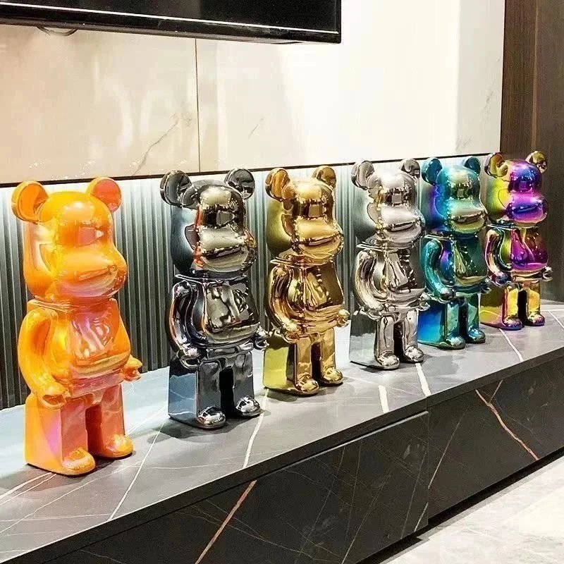 Limited Edition Bearbrick Collectible Figures - Metallic & Holographic Designs