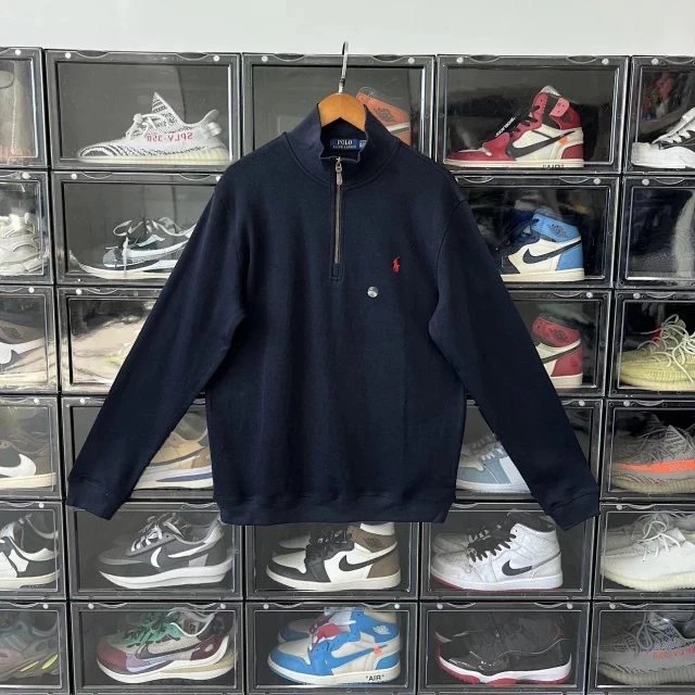 Polo Ralph Lauren Navy Blue Quarter-Zip Sweater