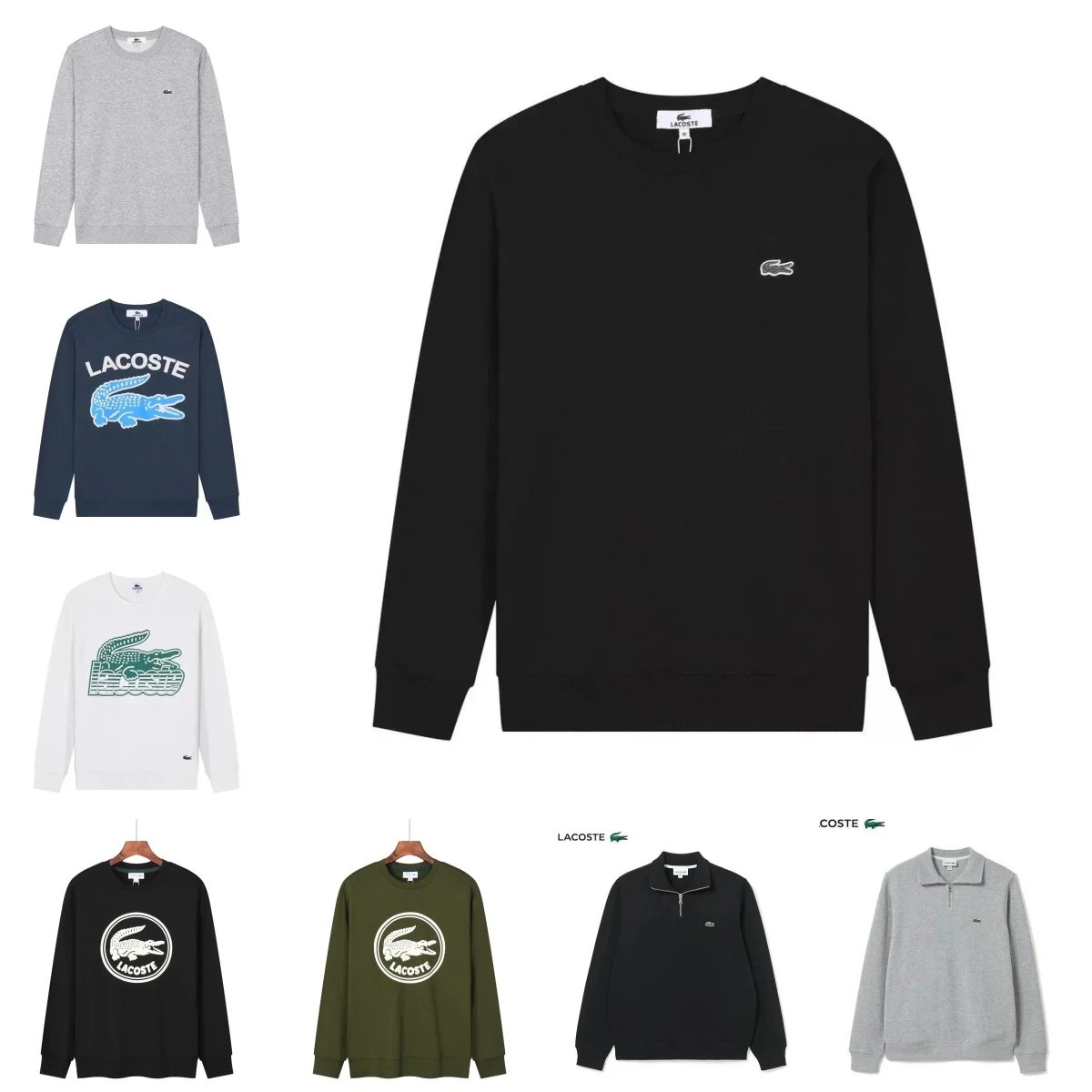LACOSTE Men's Crewneck Sweatshirt Classic Logo Design
