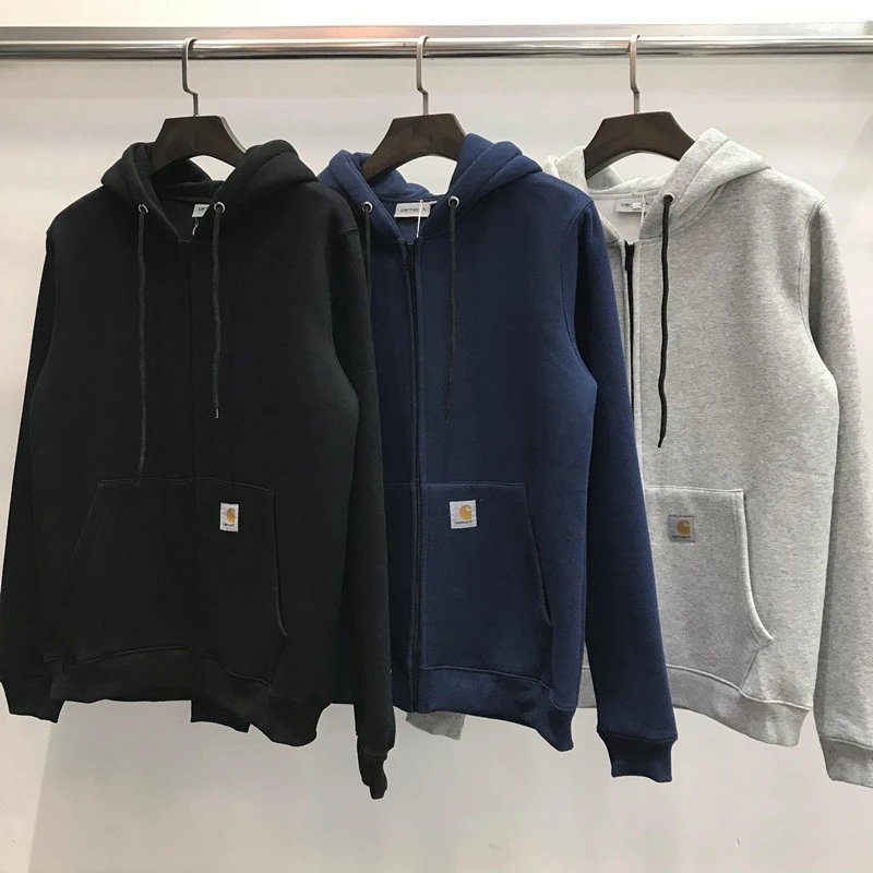 Carhartt Zip-Up Hoodie Sweatshirt Men Women Casual Hooded Jacket