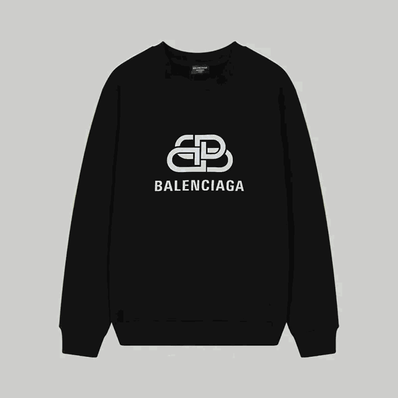 Balenciaga Logo Print Crewneck Sweatshirt Black