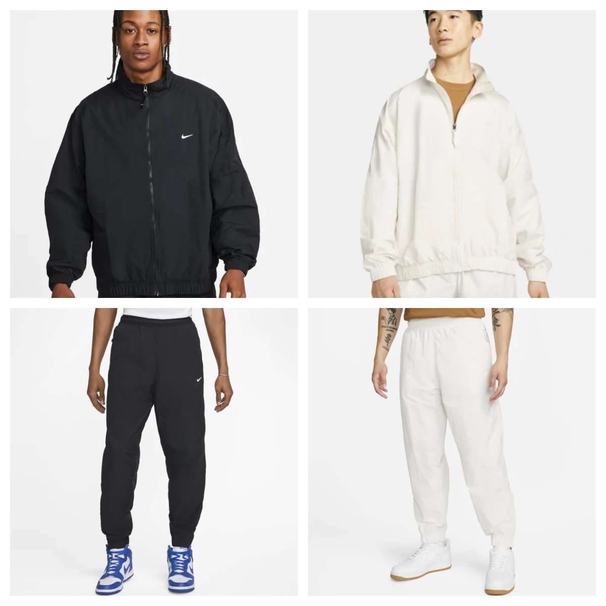 Nike Men's Track Jacket and Pants Set - Black and White