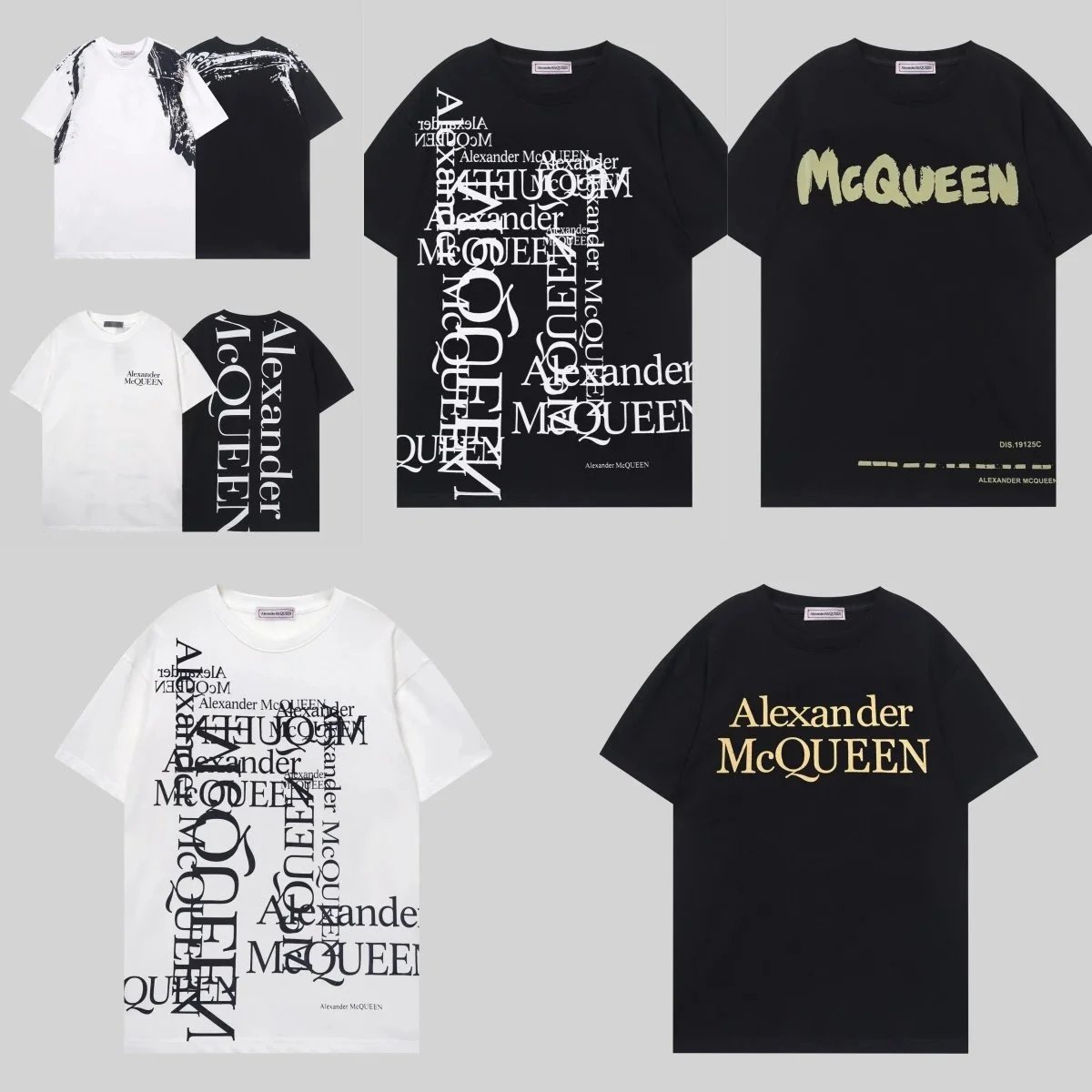 Alexander McQueen Logo Print T-Shirts for Men and Women