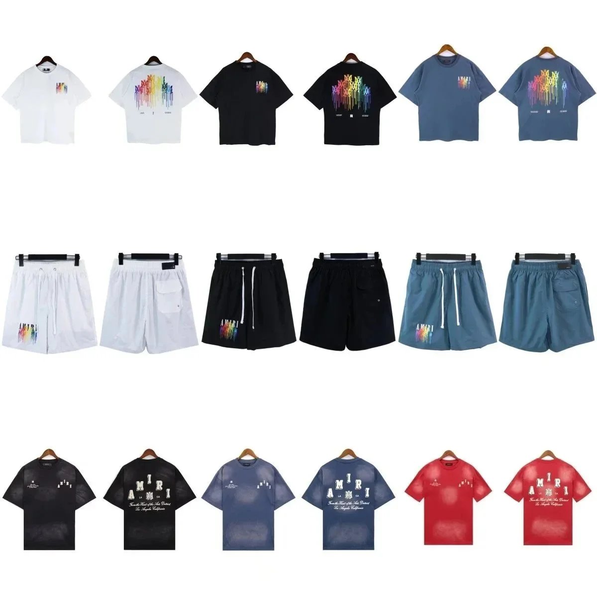 AMIRI Rainbow Logo T-Shirts and Shorts Collection