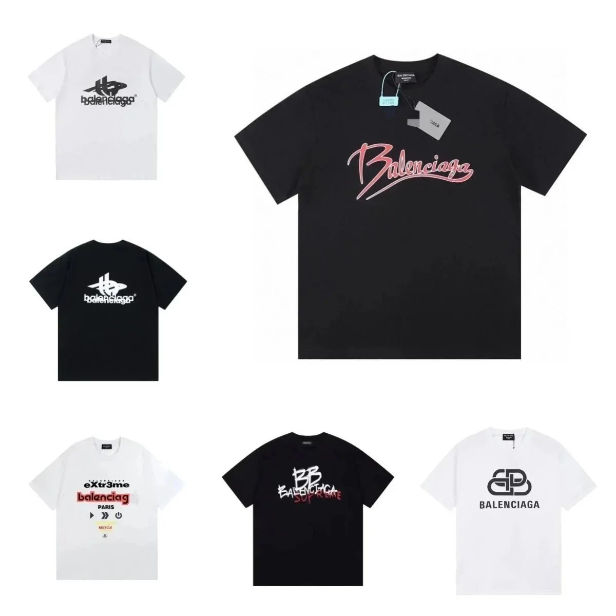 Balenciaga Logo T-Shirt Men's Fashion Streetwear Tee