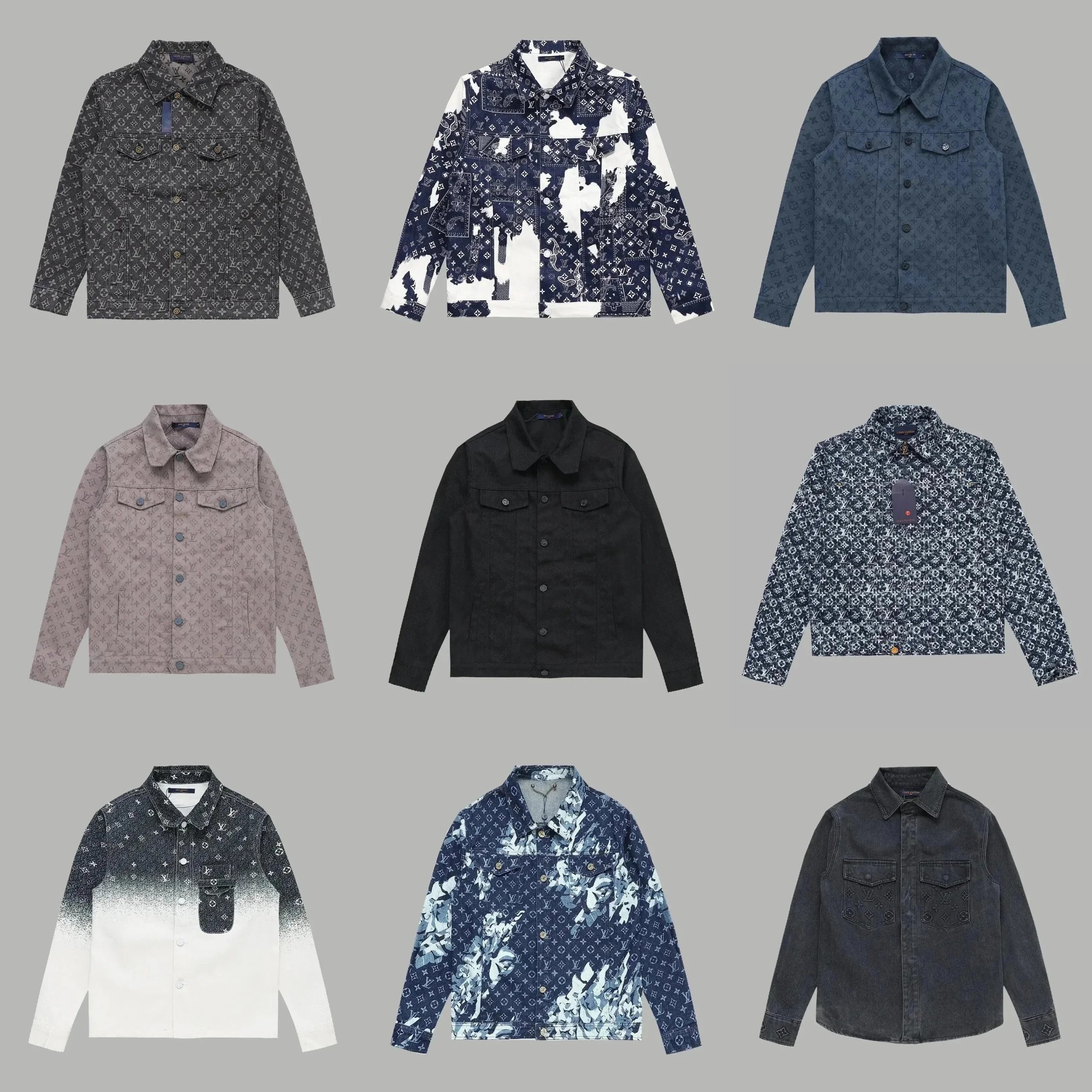 Louis Vuitton Monogram Patterned Denim Jackets for Men