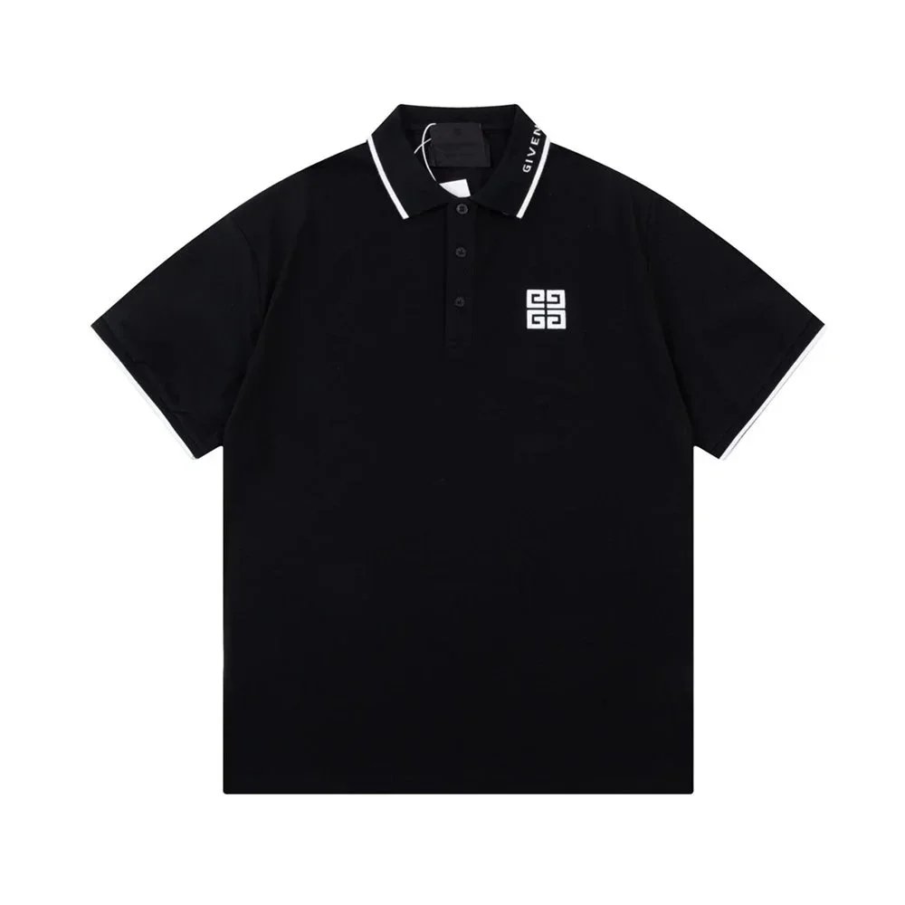 Givenchy Black Logo Polo Shirt Men's Fashion