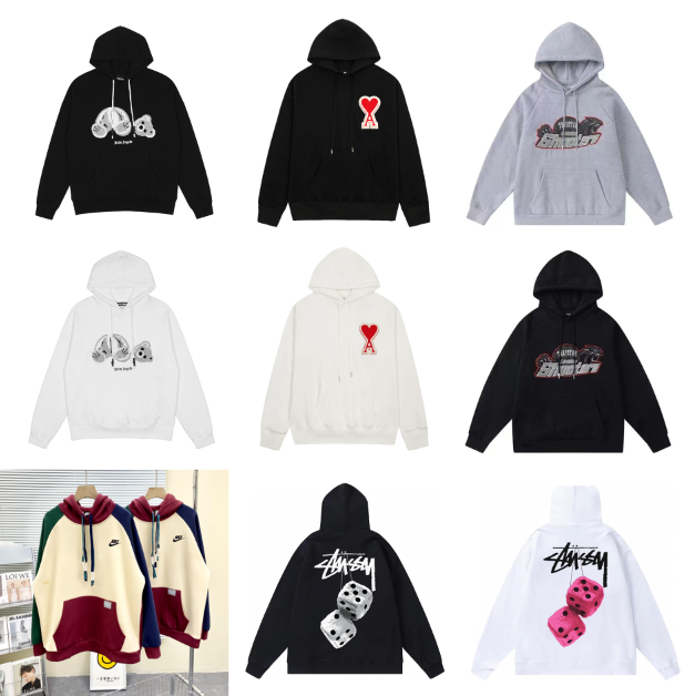 Stussy Hoodies Sweatshirts with Dice and Heart Design