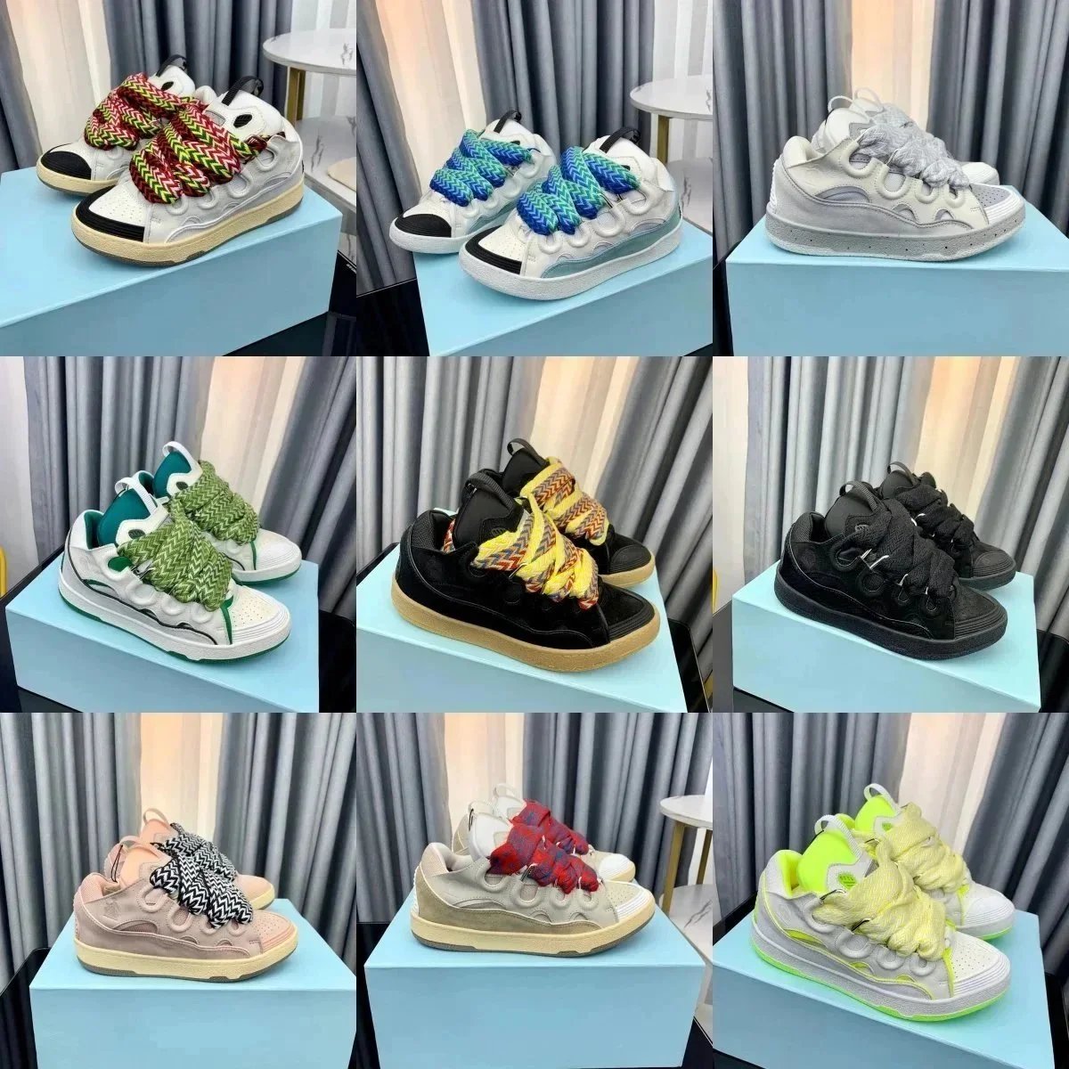 Stylish Chunky Sneakers for Women and Men - Trendy Colorful Laces Design