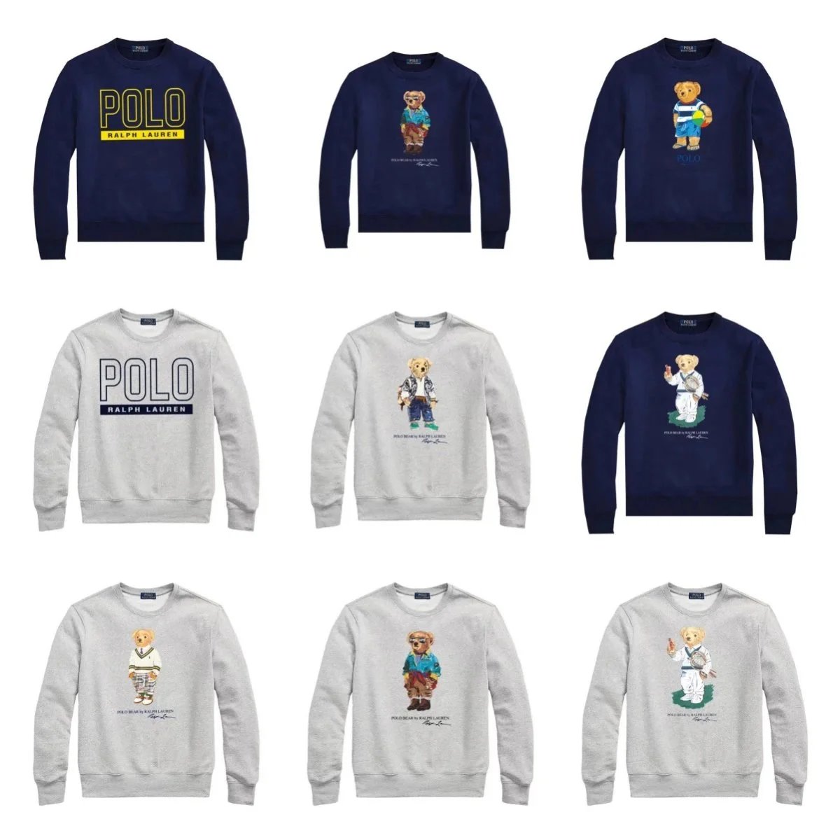 Polo Bear Crewneck Sweatshirt for Men and Women