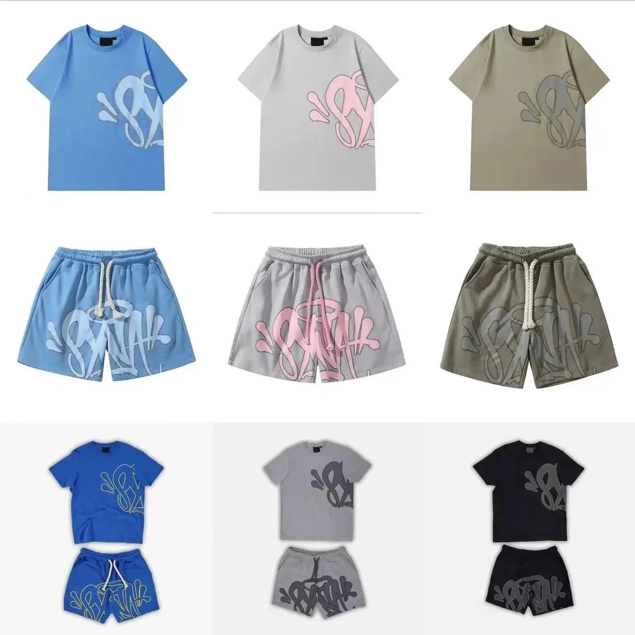 SNAK Brand Matching T-Shirt and Shorts Set for Men and Women