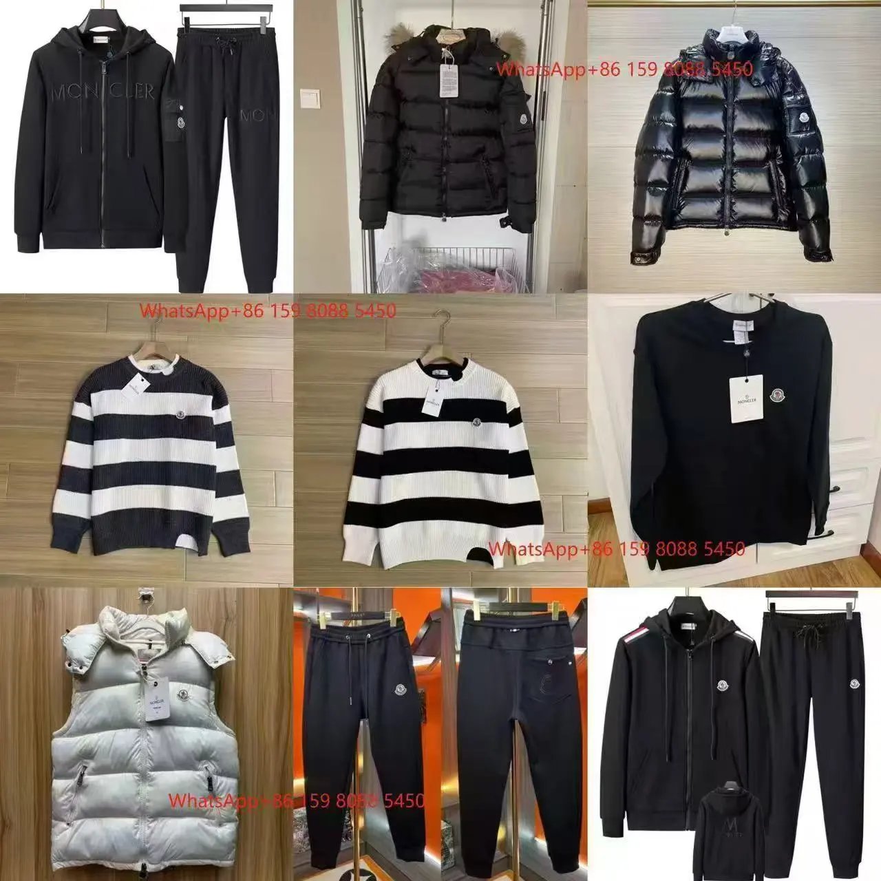 MONCLER Men's Winter Jacket Hoodie Sweater Pants Set