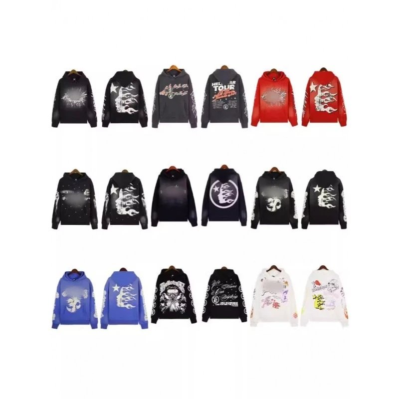 Hellstar Hoodies for Men and Women - Gothic Flame Design Sweatshirts