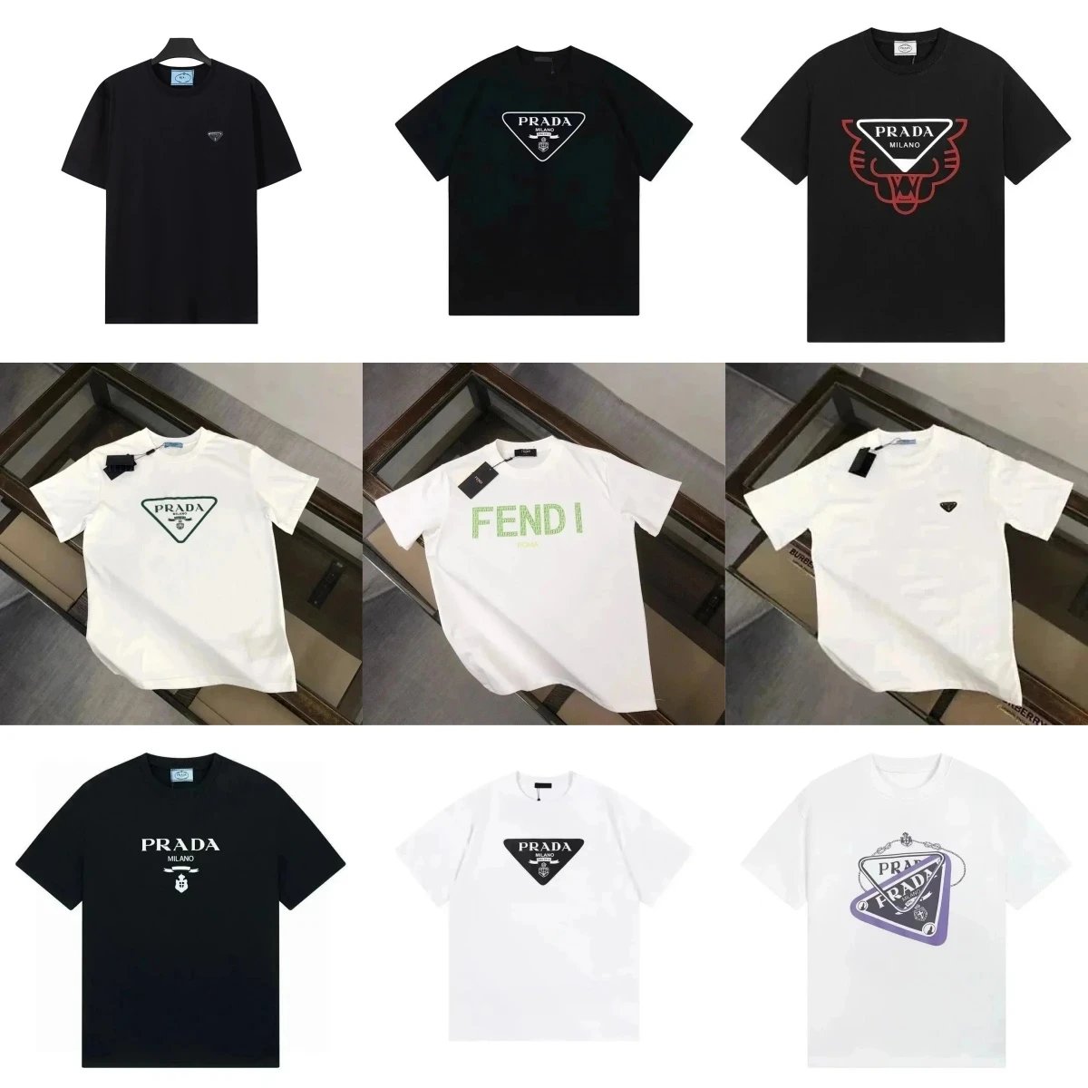 Prada Logo T-Shirt Men's Fashion Casual Wear