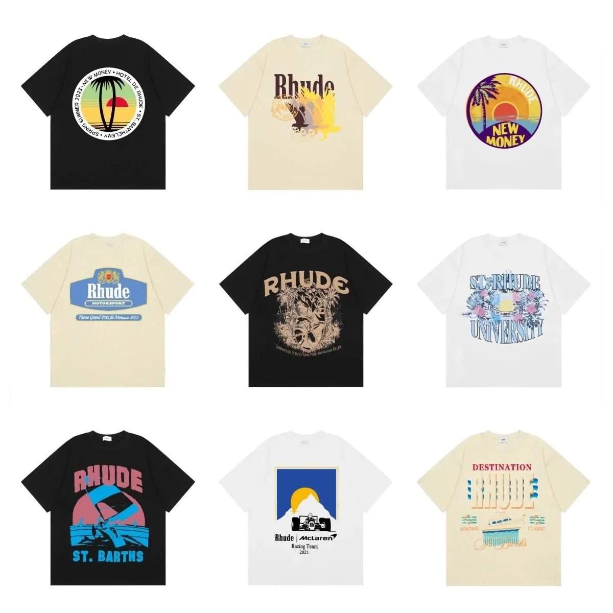 Rhude T-Shirts Collection Summer 2023 New Money Design