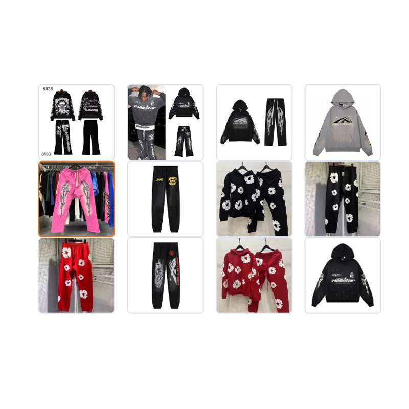 RebelStar Fashion Hoodie and Pants Set for Men Women Streetwear Outfit