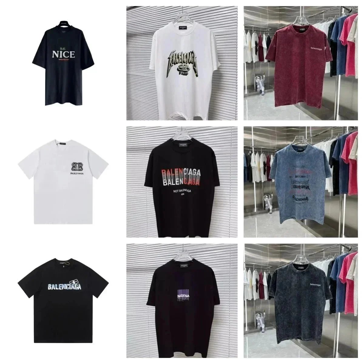 Balenciaga Logo Print T-Shirt Men's Fashion Streetwear Oversized Tee