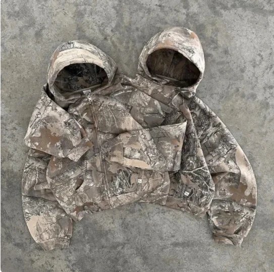 Camouflage Hooded Jacket for Outdoor Hunting and Fishing