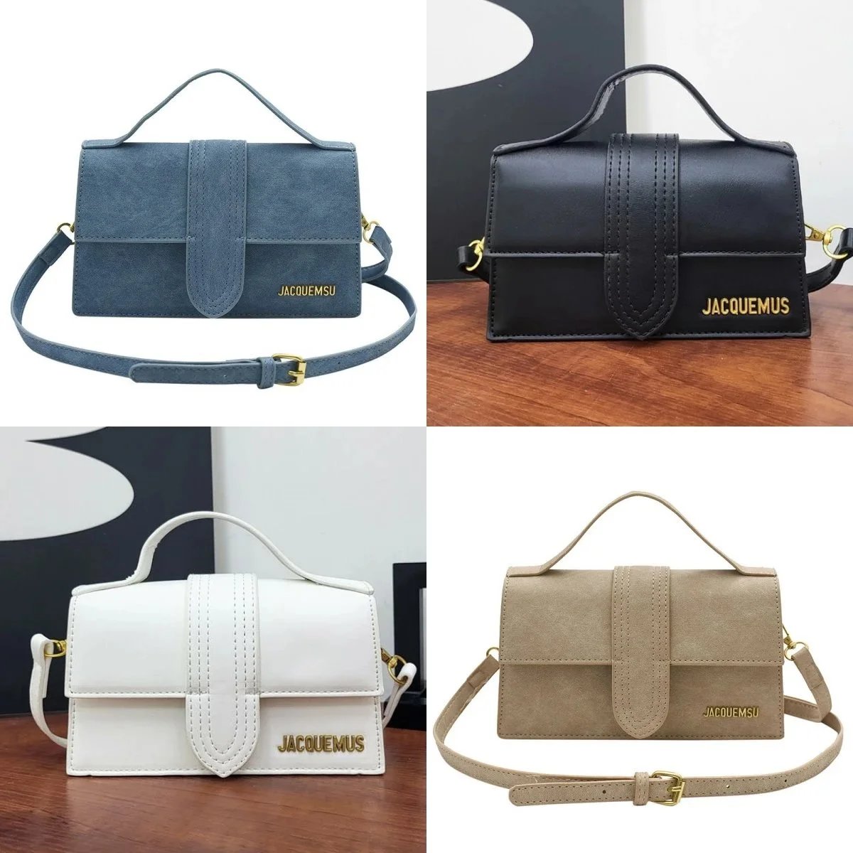 JACQUEMUS Mini Leather Crossbody Bag Women's Fashion Handbag