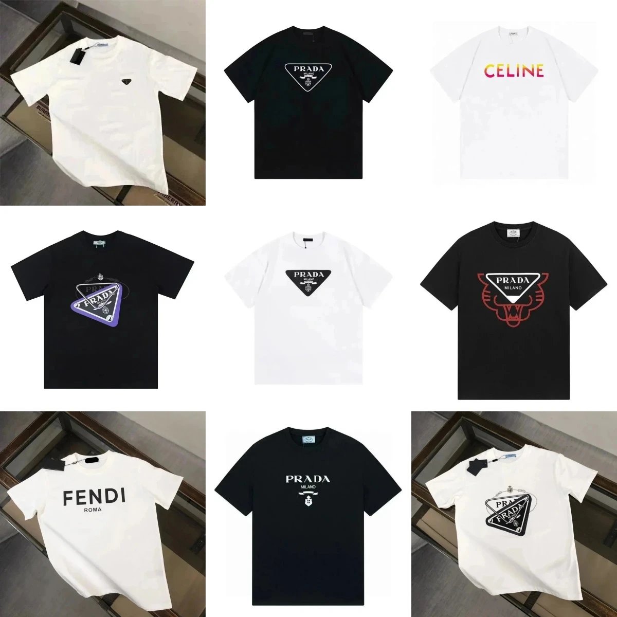 Prada Logo T-Shirt Men's Fashion Casual Wear