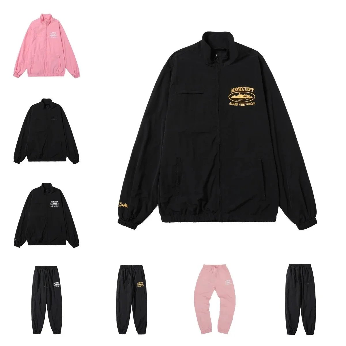 GIXOXTPT Oversized Track Jacket & Pants Set for Men Women